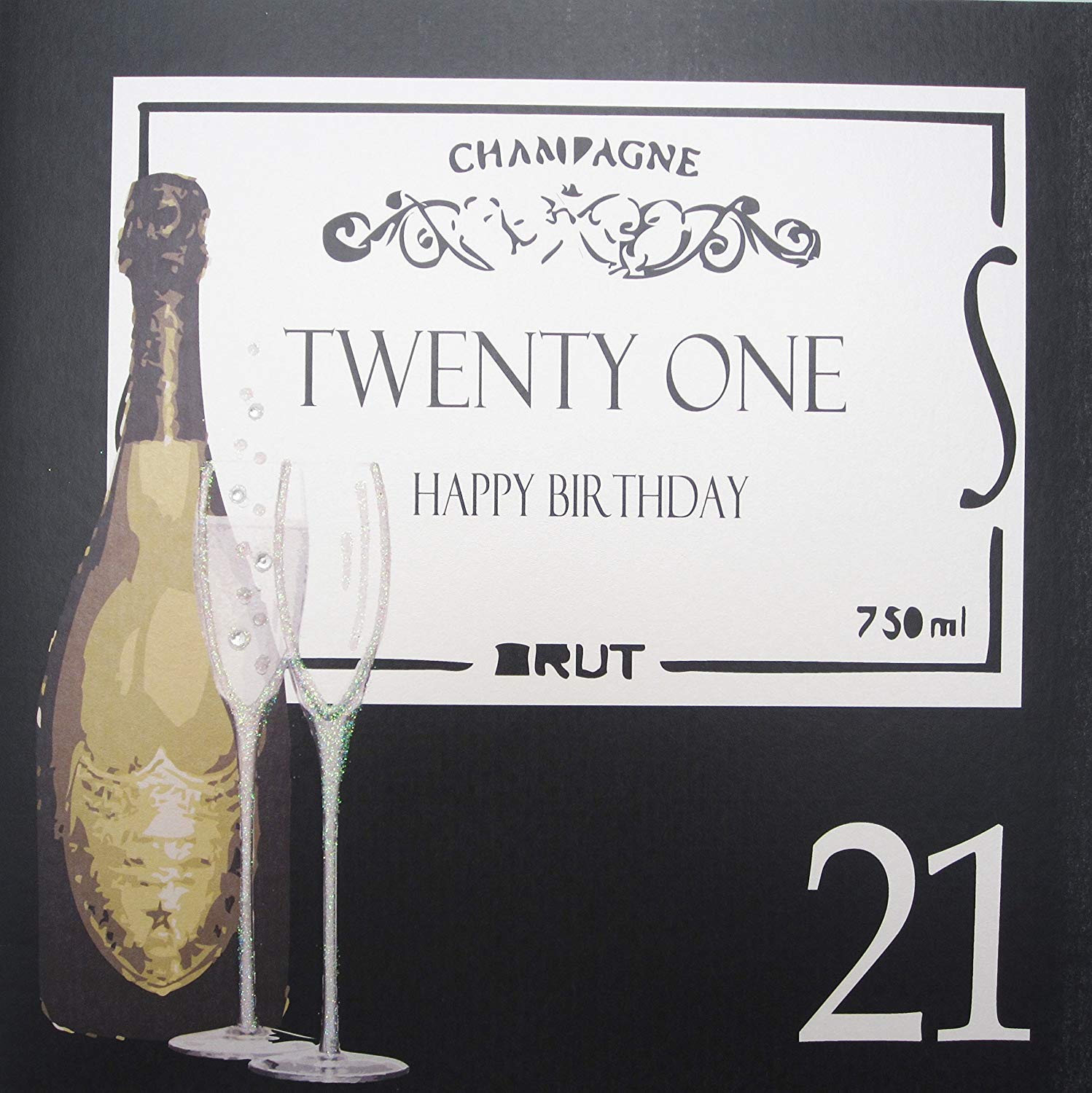 WHITE COTTON CARDS Tweenty One Happy, Handmade Large 21st Birthday Card (Code XBA21)