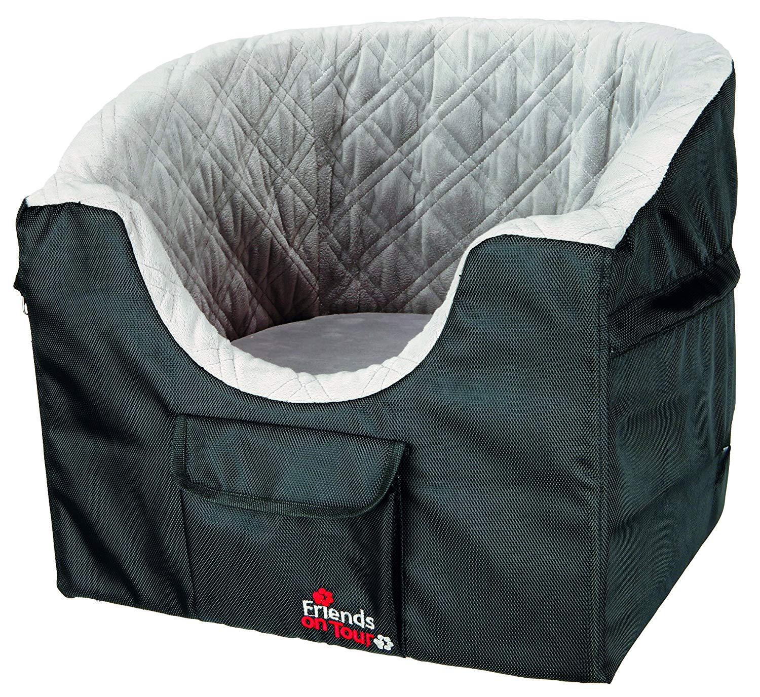 TRIXIE dog car seat and travel bed, raised seating position, fixation by seat belt, removable cushion, including short leash