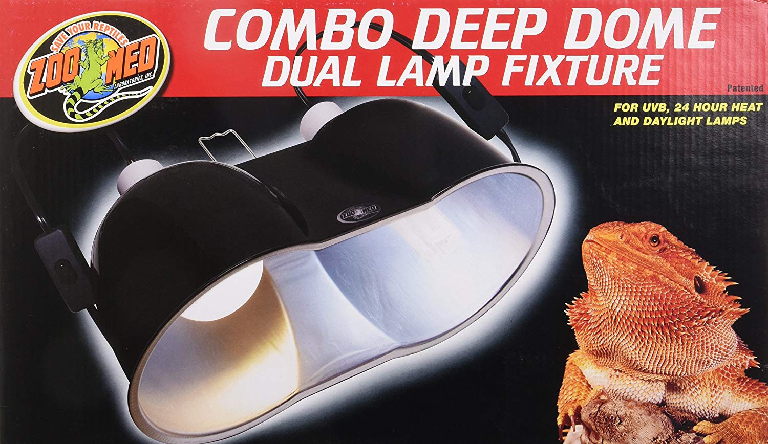 Zoo Med Combo Deep Dome Dual Lamp Fixture, Black - Image 2