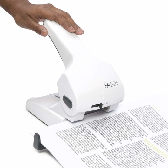Rapesco 1383 Zero-65 Heavy Duty Hole Punch, 65 Sheet Capacity, White - Image 2