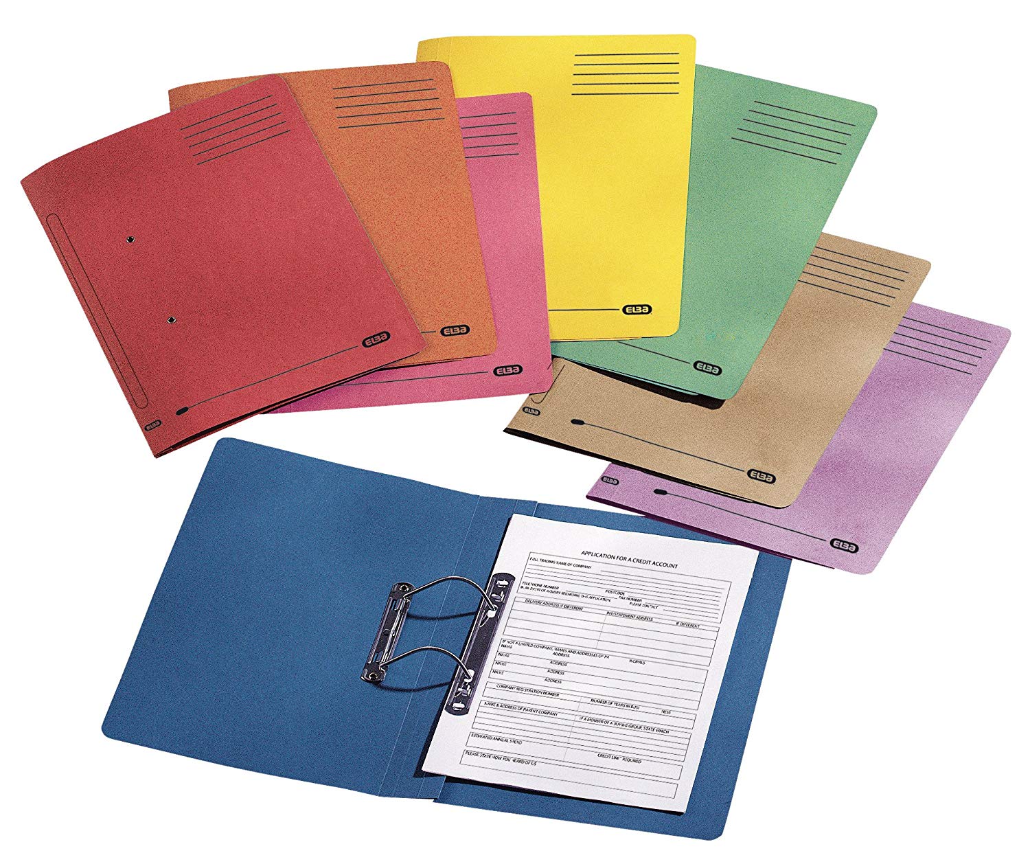 ELBA Spirosort Transfer Spring Files, 36mm Capacity Foolscap Blue - Pack of 25 - Image 2