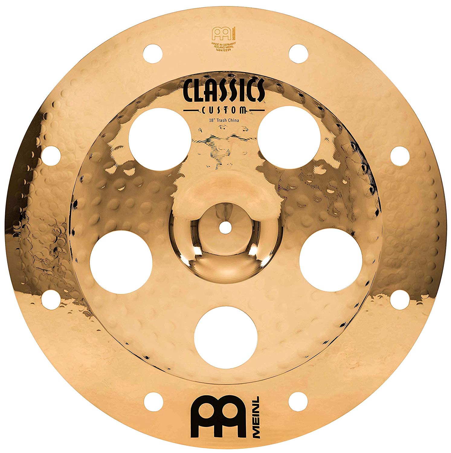 Meinl Cymbals Classics Custom Brilliant Trash China Cymbal 18 inch (Video) for Drum Set (45,72cm) B12 Bronze