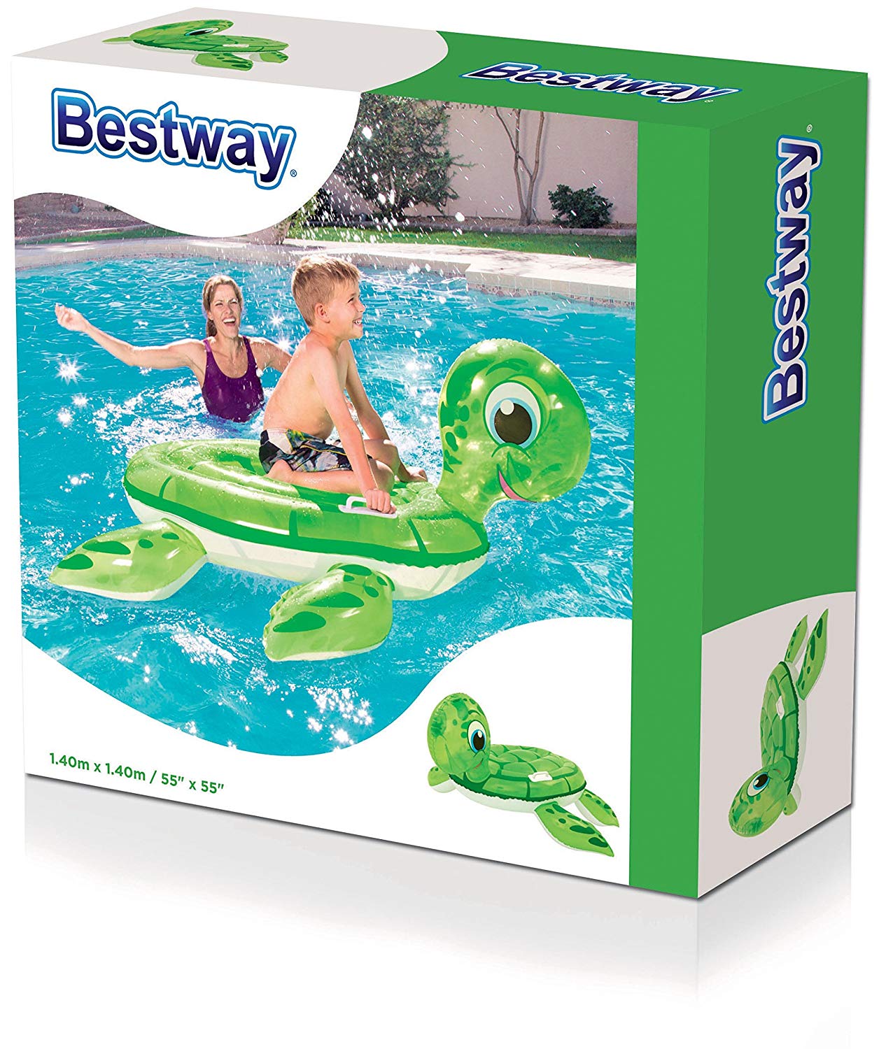 Bestway 58 x 55-inch Dragon Turtle Ride-On,41041, Green, 1.40 m x 1.40 m - Image 3