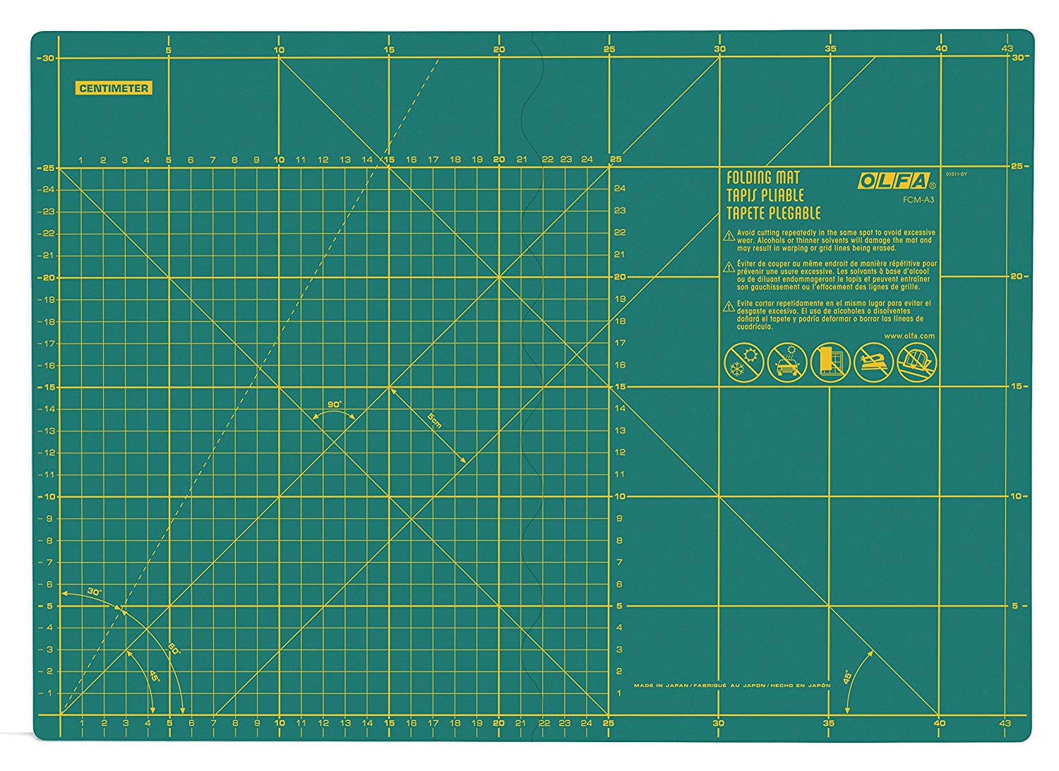 (L) OLFA FCM-A2 - Plancha de Corte plegables 630x450x2,5mm (Verde), Green, 61L x 0.5W cm - Image 2