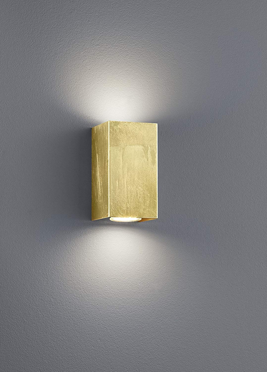 Trio Leuchten Wall Light Metal GU10 1 W 10 x 6 x 16.5 cm Gold, Metal, Cleo Eckig, GU10, 1W, 8 x 8 x 15 cm - Image 2