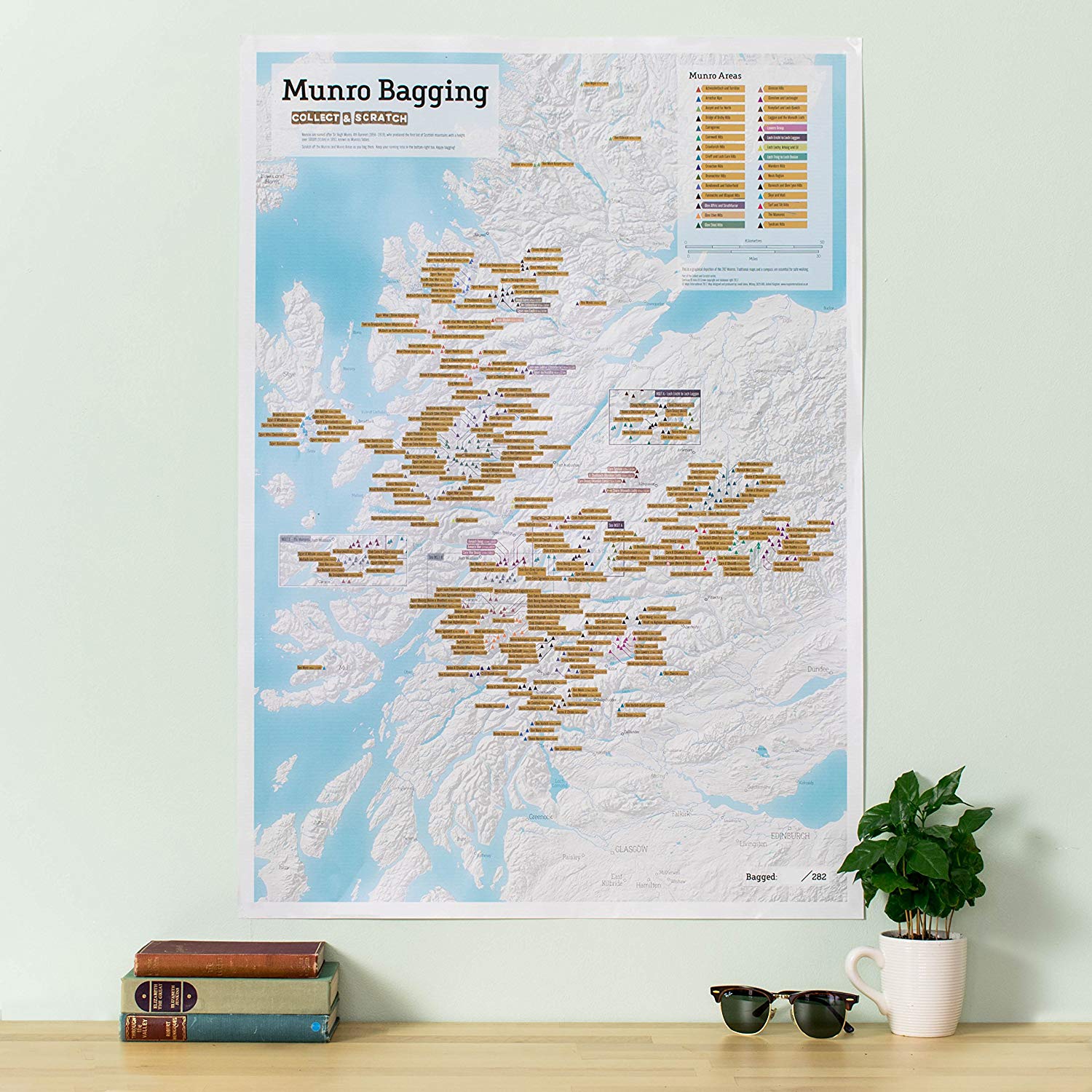 Maps International Munro Bagging Collect and Scratch Off Travel Map for