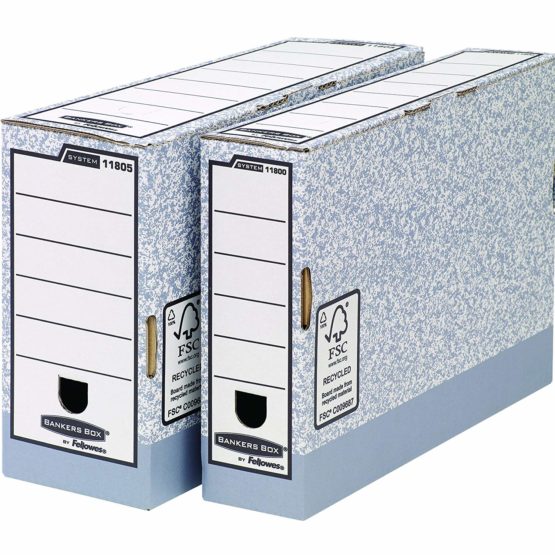Bankers Box System A4 120mm Spine Foolscap Transfer Files - Grey (Pack of 10) - Image 2