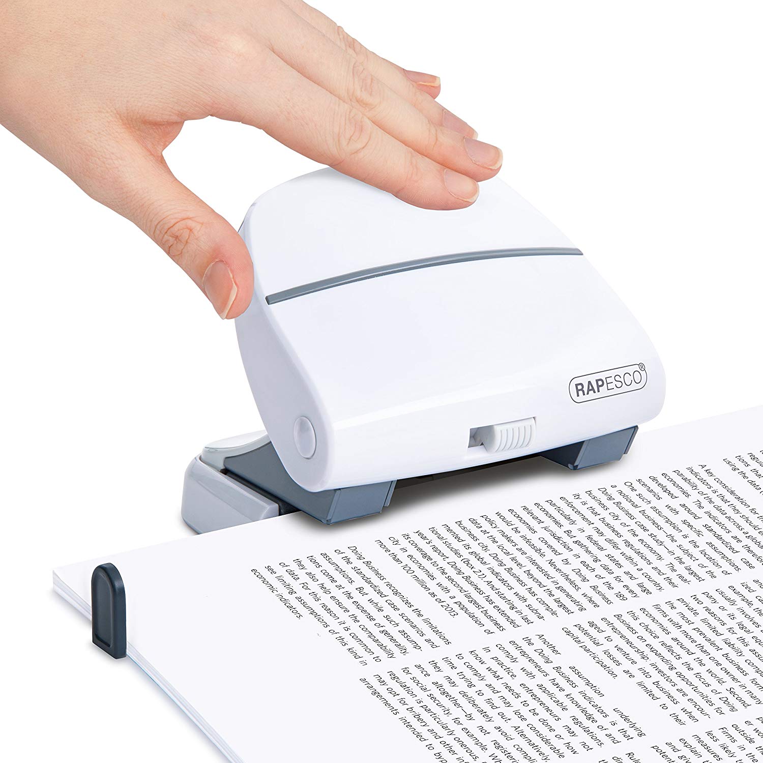 Rapesco 1274 P30 2-Hole Punch, 30 Sheet Capacity, White - Image 3