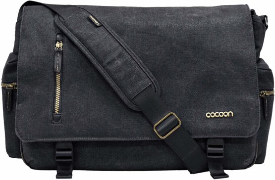 COCOON - Urban Adventure | Shoulder Bag | Frontal Pocket GRID-IT | Laptop Pocket 16", Tablet & Document | Side Pockets | Carry-on Bag Zipper - Black