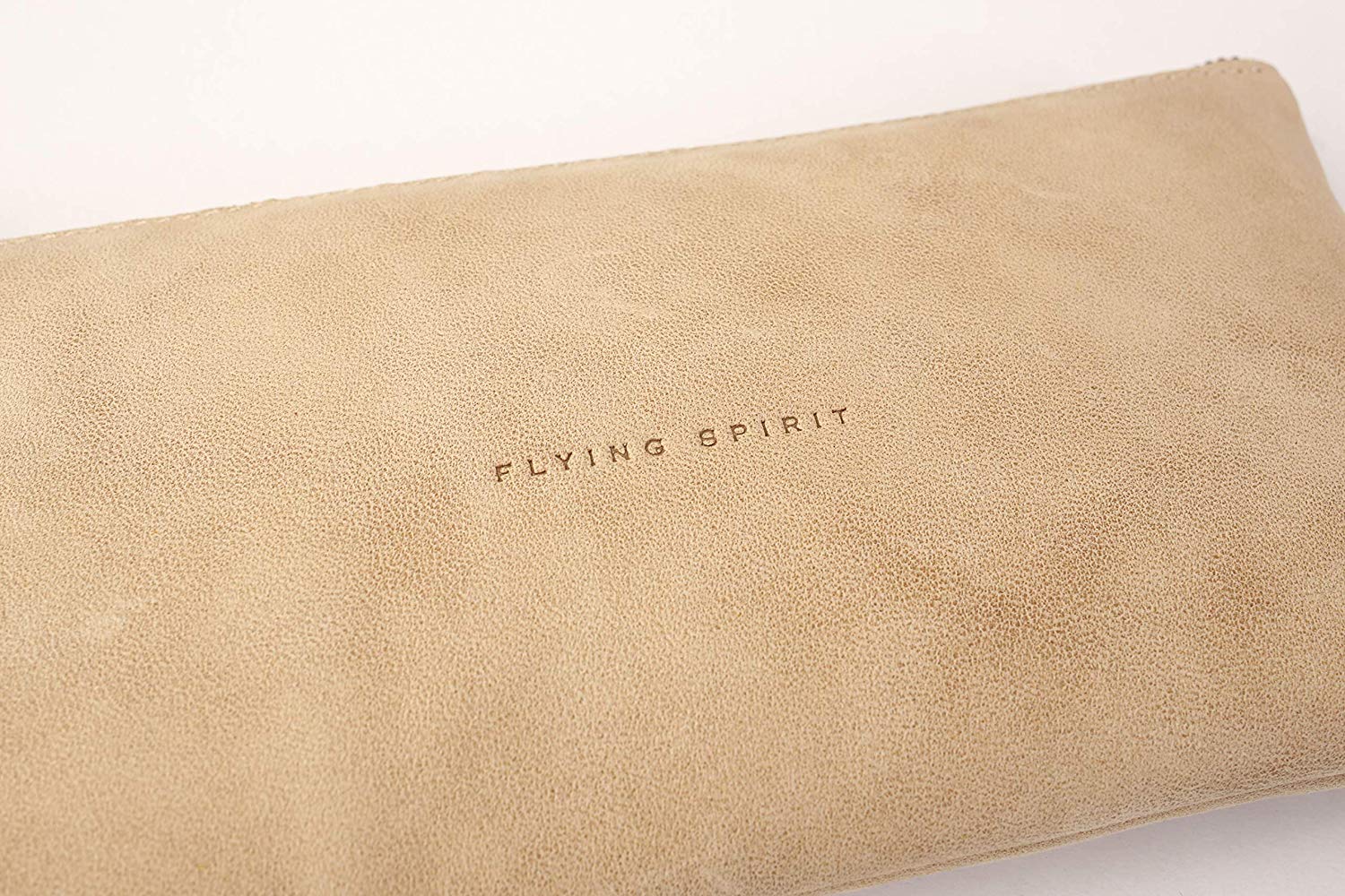 Clairefontaine 103513C - A flat pencil case Flying Spirit 22x11 cm, in aged lambskin, Beige, 22 centimeters - Image 2