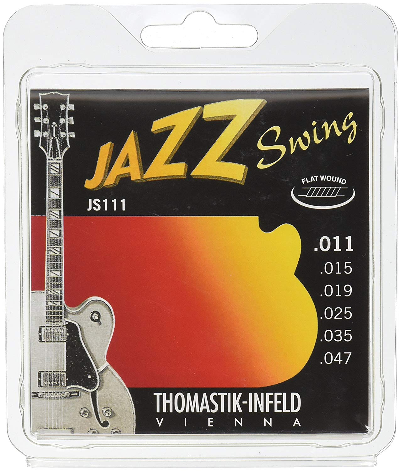 Thomastik Strings for Electric Guitar Jazz Swing Series Nickel Flat Wound Set JS111 Light .011-.047w, silver