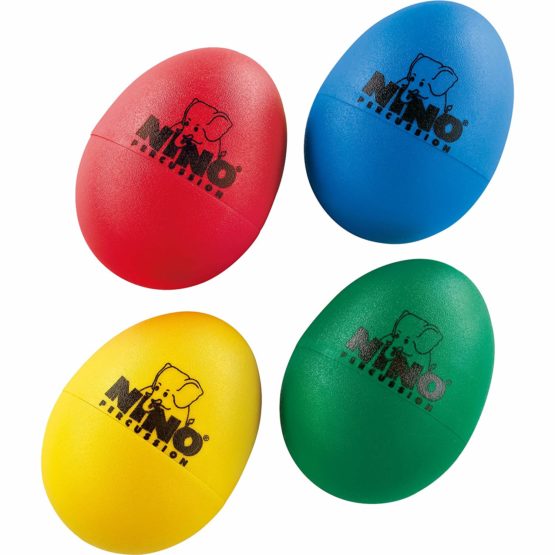 Meinl NINOSET540 Plastic Egg-Shaker Assortment, Blue, Green, Red, Yellow, 4 Pieces