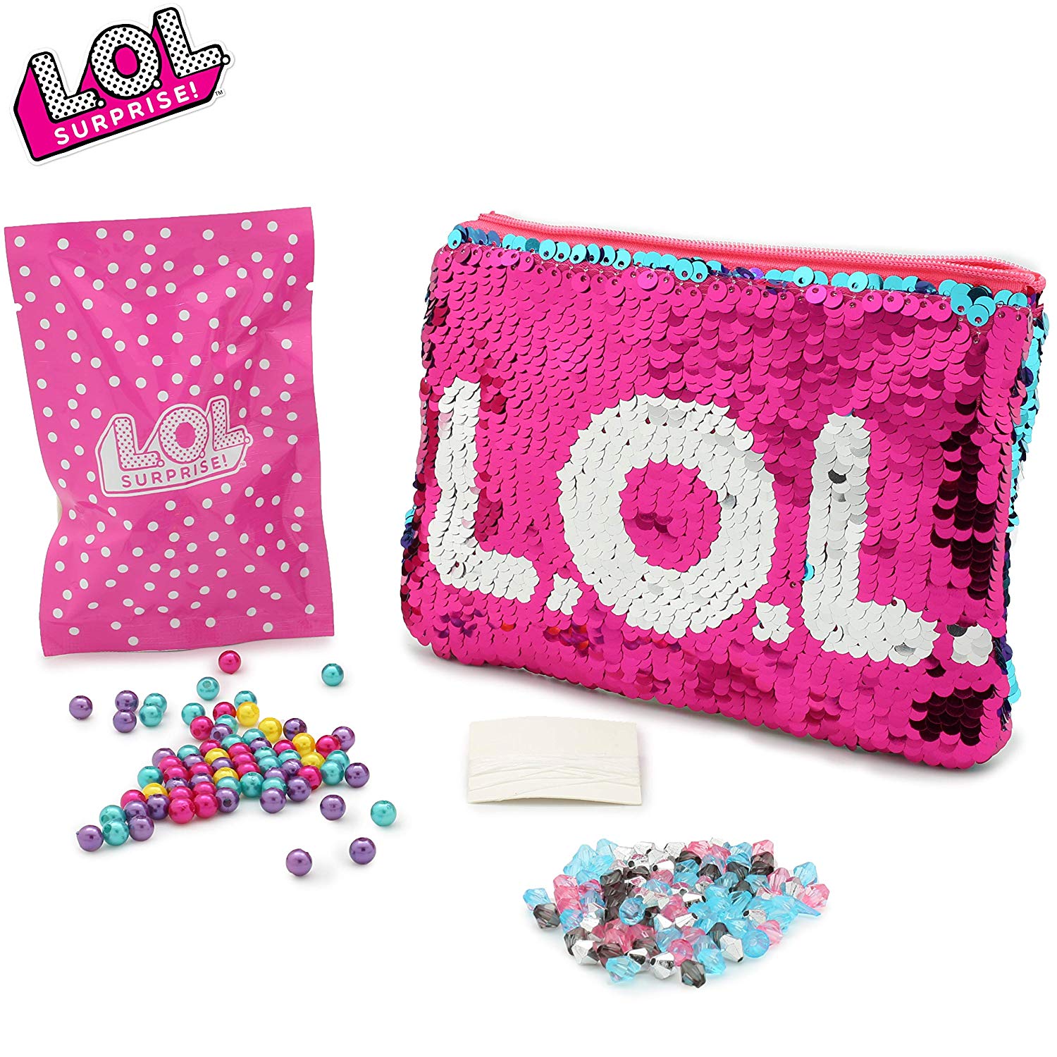 L.O.L. Surprise ! Sequin Purse and Jewellery Making Kit for Girls Lol Dolls Confetti Pop Diva Rocker Mc Swag - Image 3