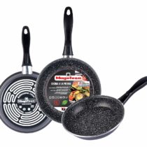 Magefesa K2 Gransasso Set of 3 Frying Pans, 18, 20 & 24cm in Diameter, Dark Grey