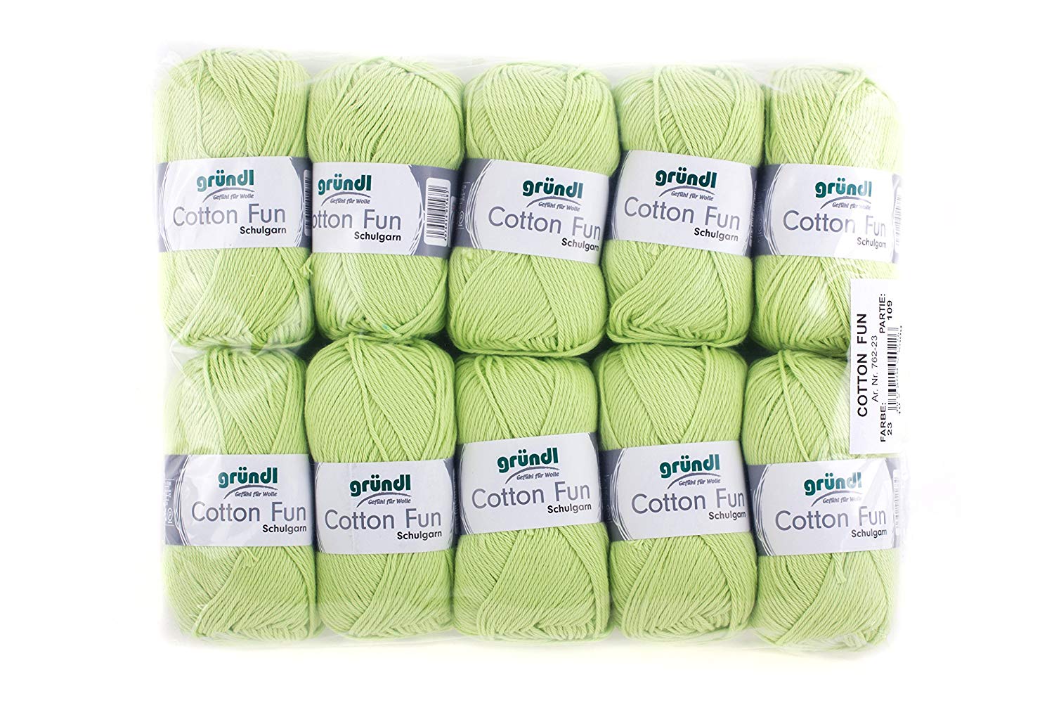 Gründl Cotton Fun Wool Cotton, light green, 27.00 x 11.00 x 07.00 cm