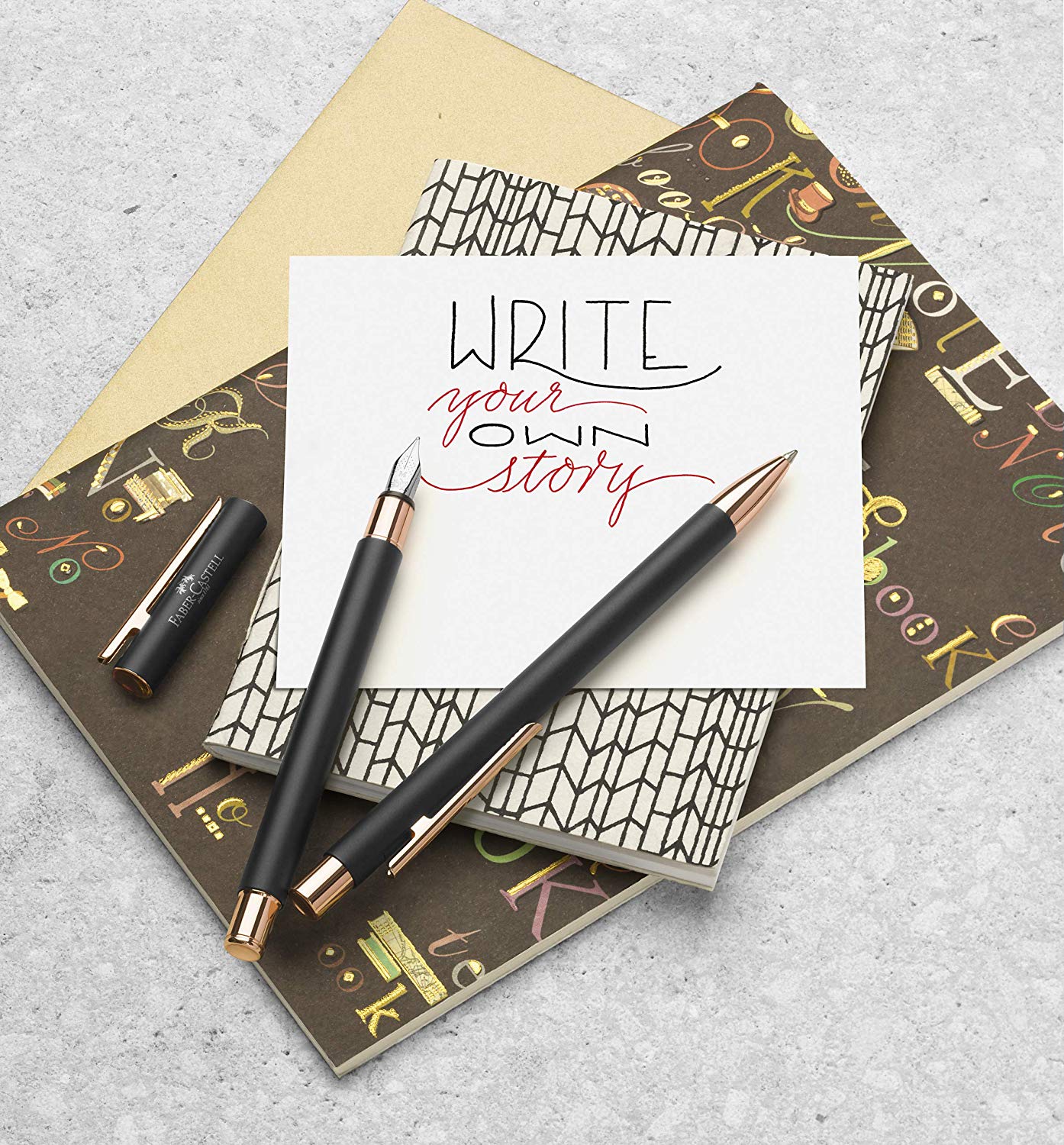 Faber-Castell 343100 Neo Slim M Fountain Pen - Rose Gold - Image 4