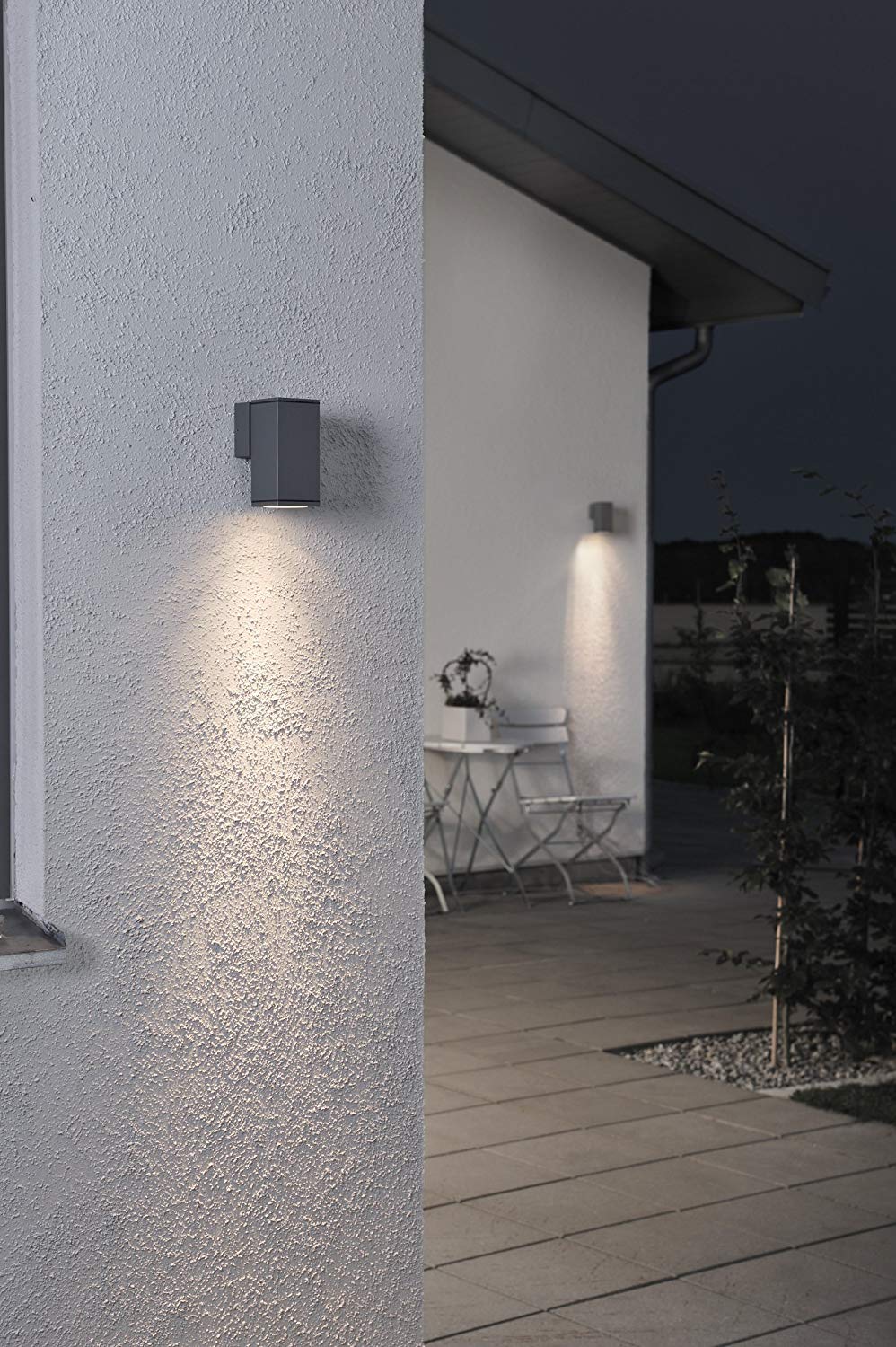 Konstsmide Outdoor Wall Lights/Monza Down Modern Outdoor Wall Lantern/1 x 35 W GU10 Max Wall Lamp/Clear Glass Lens/Aluminium/IP44/Outside Light Anthracite - Image 3