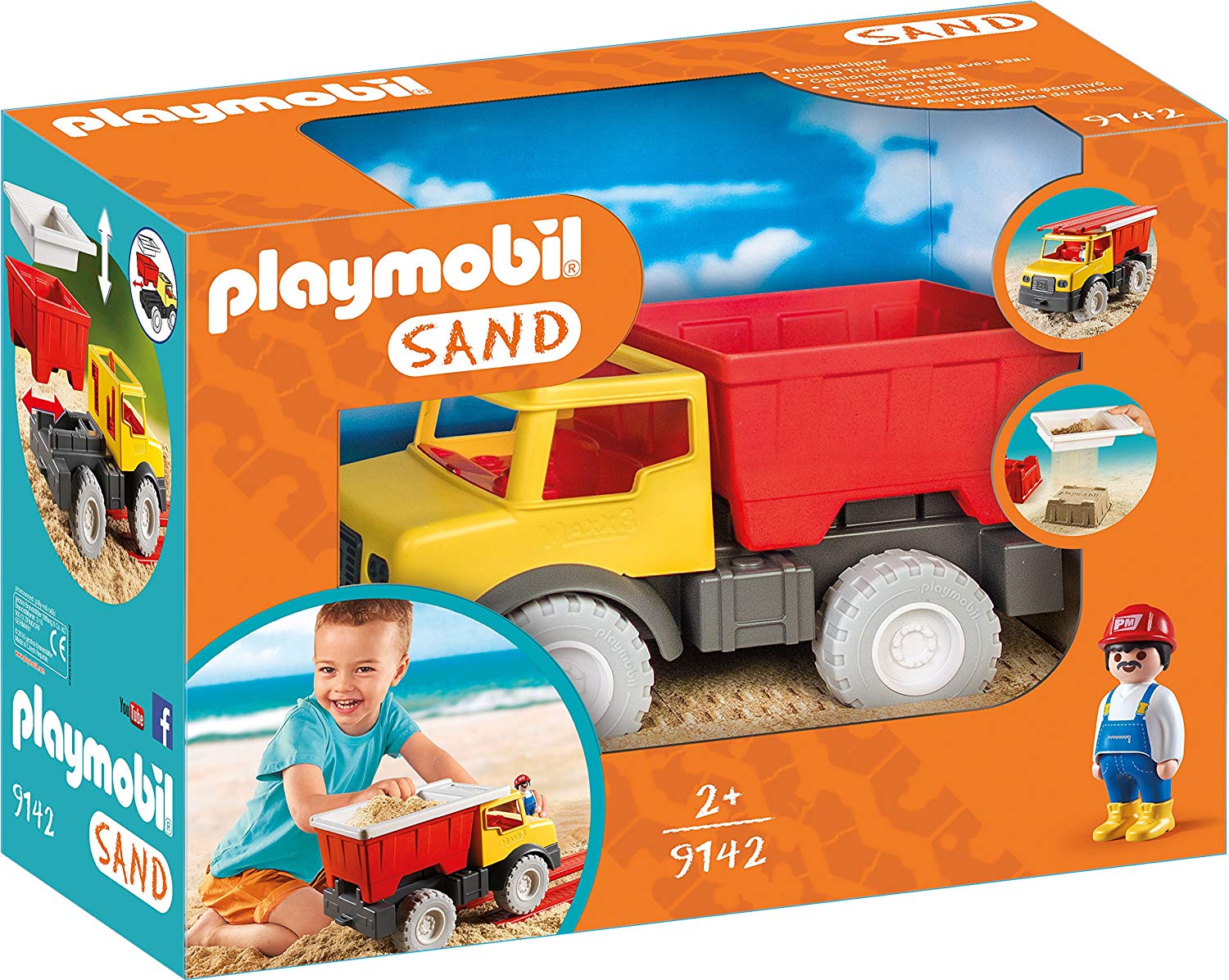 PlayMOBIL Sand 9142 Dump Truck, For Children Ages 2+, Multicolor, Länge: 29.8 cm, Breite: 17.6 cm, Höhe: 41 cm