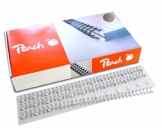Peach Wire Binding Combs, 12mm silver, 3:1'', 34 loops A4, 100 pcs. PW127-01