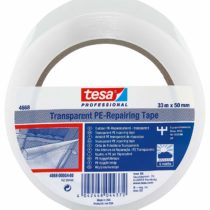 tesa 04668-00004-01 Professional Clear Duct Tape - Waterproof Outdoor Clear Repair Tape, 33 m x 50 mm