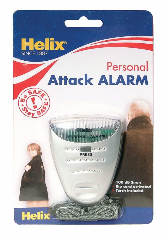 Helix Personal Attack Alarm with Torch 100db Siren, Grey