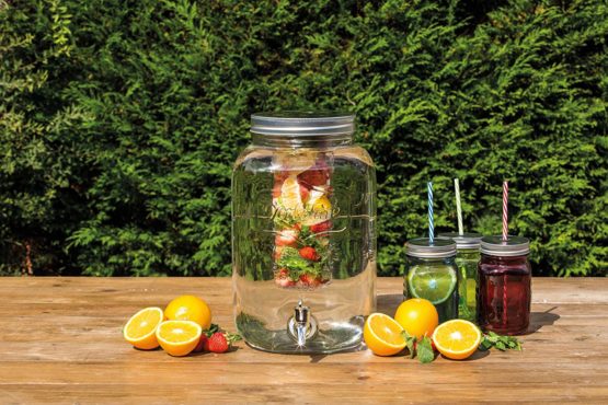 KitchenCraft Home Made Glass Drinks Dispenser Jar with Water Infuser, 7.5 litres-Transparent - Image 3