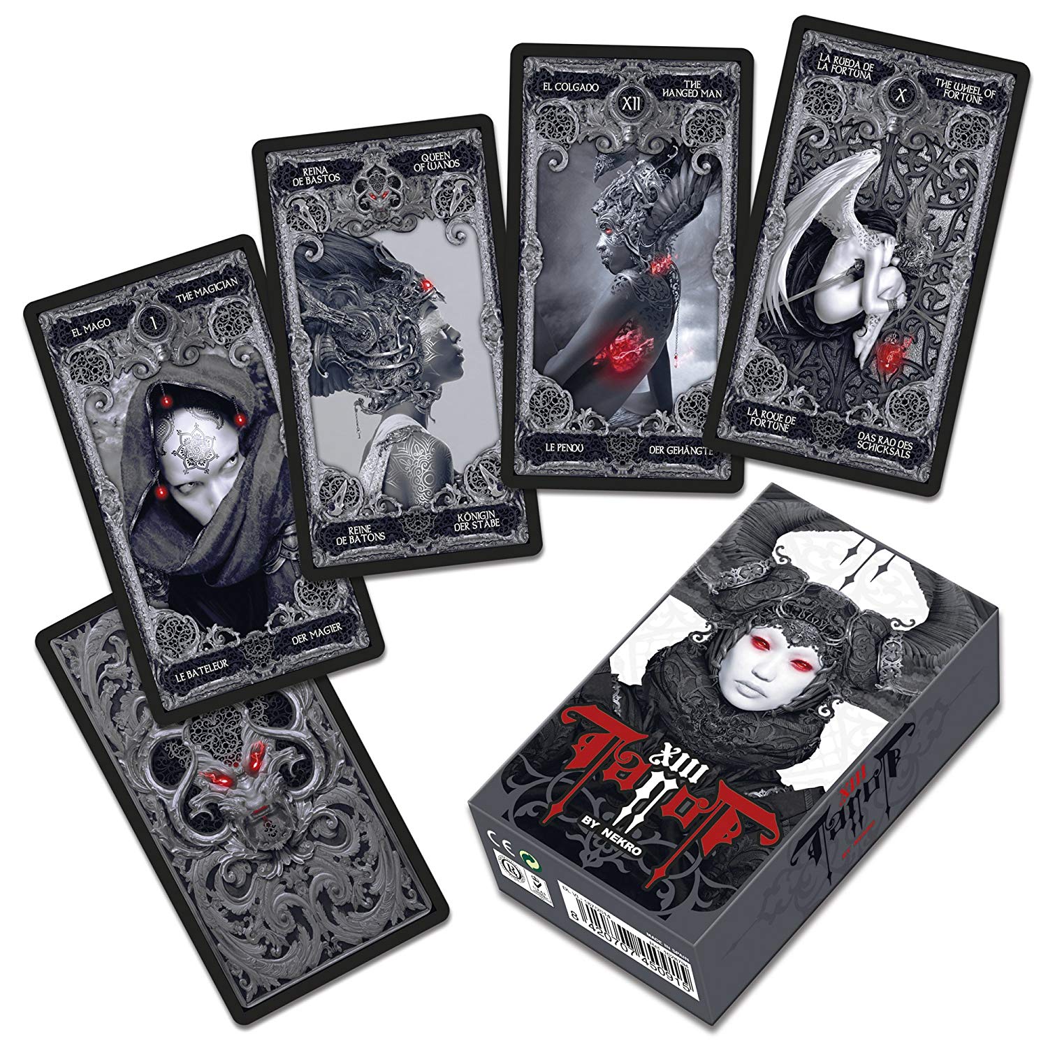 Fournier Nekro Tarot Cards 12cm Black - Image 2