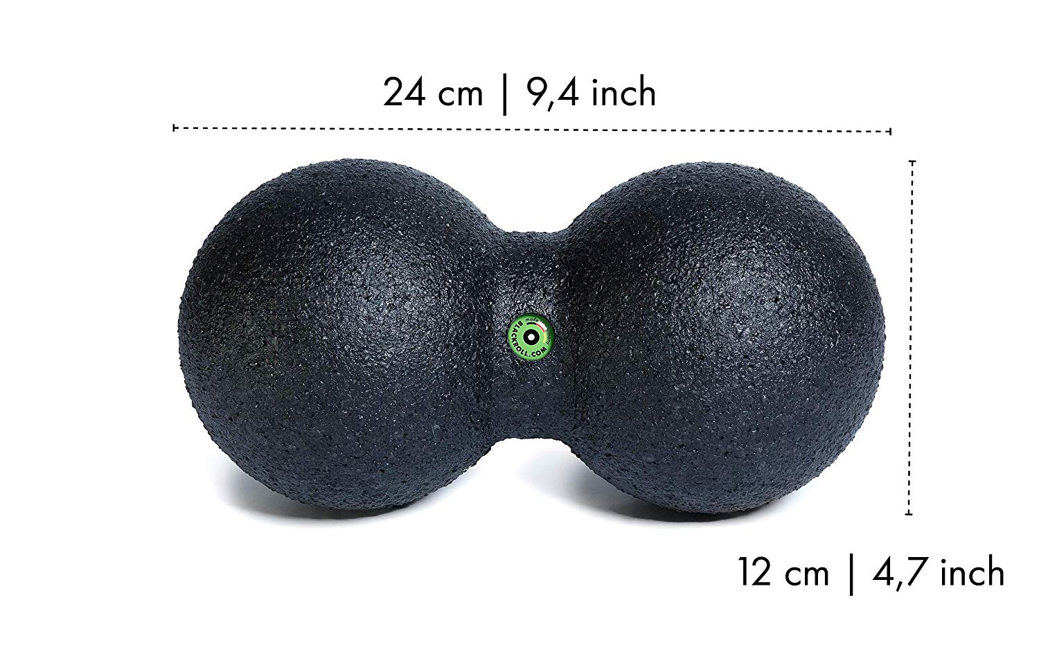 BLACKROLL Duo ball 12 - The original - Foam roller ball - Self massage fascia ball - Peanut therapy ball in black, 12 cm - Image 2