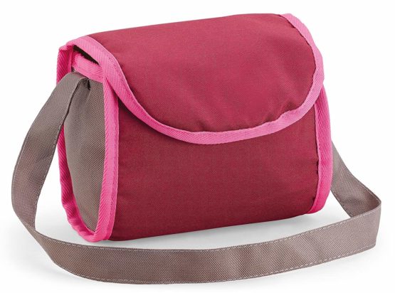 Bayer Design 13078AA Dolls Pram Trendy, Foldable, Height-Adjustable Handle, with Shoulder Bag, Pink and Brown - Image 4