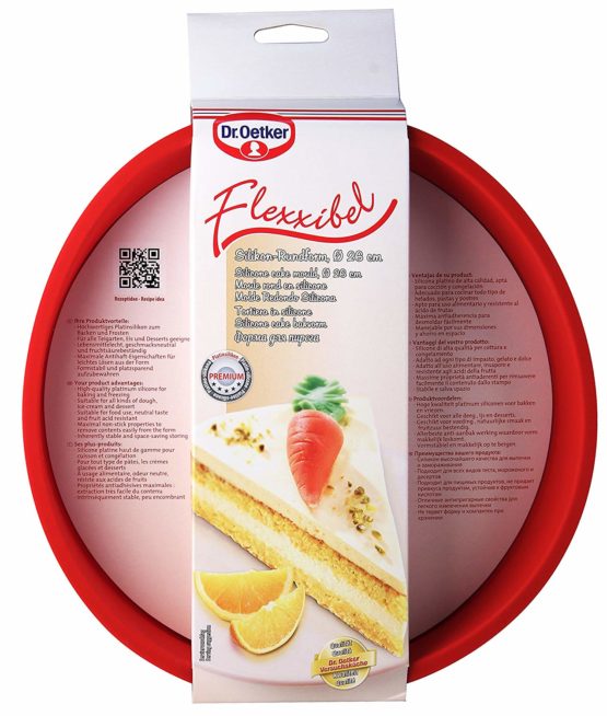 Drer Pie mould Flexxibel of Silicone Ø26 cm in red, 26 x 26 x 7 cm - Image 2