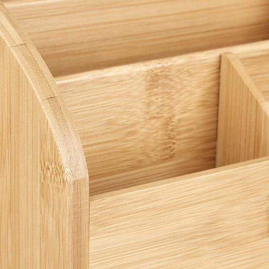 Relaxdays Bamboo Desk Organiser, Letter Holder, 6 Compartments, 2 Drawers, Wood Grain, 25.5 x 33 x 13.5 cm, Natural Brown, 13.5 x 33 x 25.5 cm - Image 4