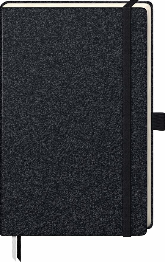 Brunnen Kompagnon 96-Page Squared Notepad Lineature 22 Black 12.5 x 19.5 cm