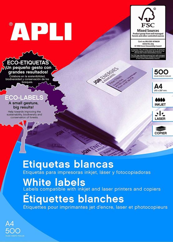 Apli 01776 Labels for Inkjet/Laser Printers and Photocopiers 38 x 21.2 mm Box of 32,500 Labels