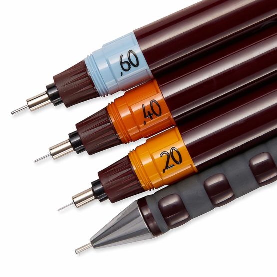 Rotring Isograph College Set 3X Technical Pens (0.20mm, 0.40mm, 0.60mm), 1x Tikky Pencil + Accessories, Red - Image 2