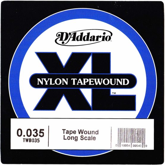 D'Addario TWB035 Nylon Tape Wound Bass Guitar Single String.035