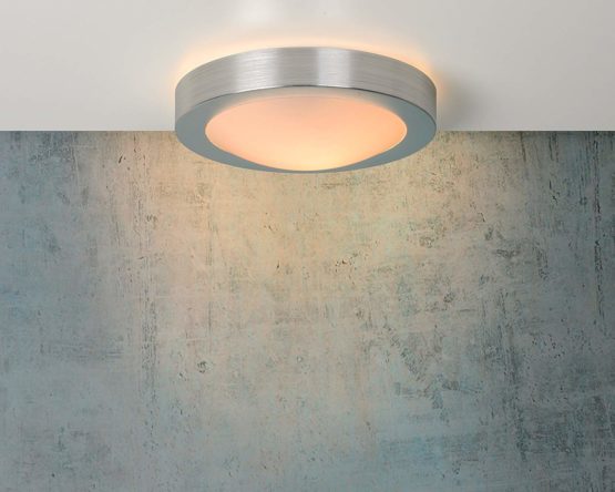 Lucide FRESH - Flush Ceiling Light Bathroom - Ø 27 cm - IP44 - Satin Chrome - Image 4