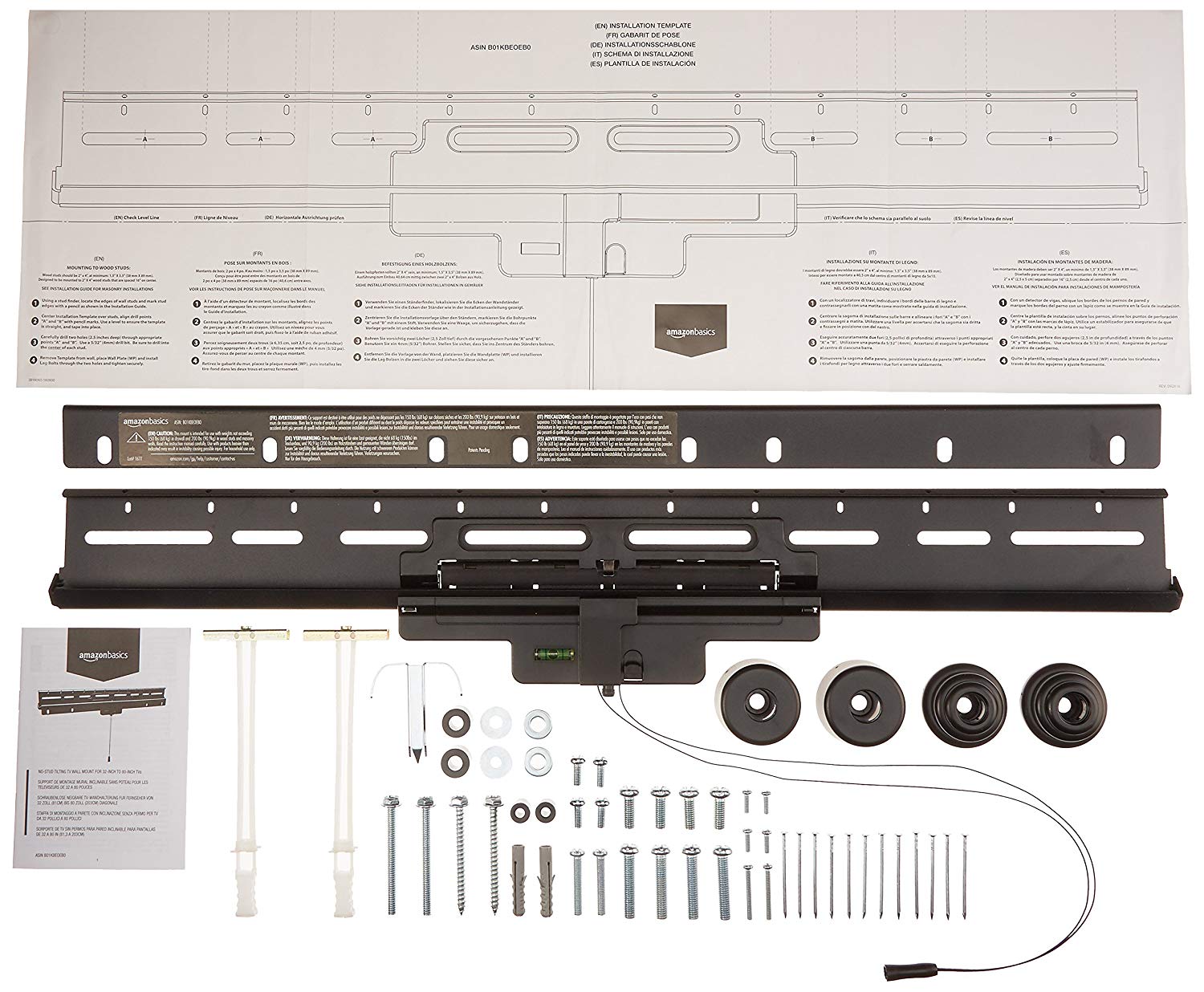 Amazon Basics NoStud Tilting TV Wall Mount Bracket for 32inch to 80