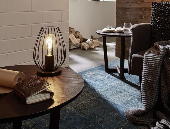 EGLO NEWTOWN table lamp, 1-flame vintage table lamp, steel bedside lamp, Colour: Black, Socket: E27, incl. switch - Image 2