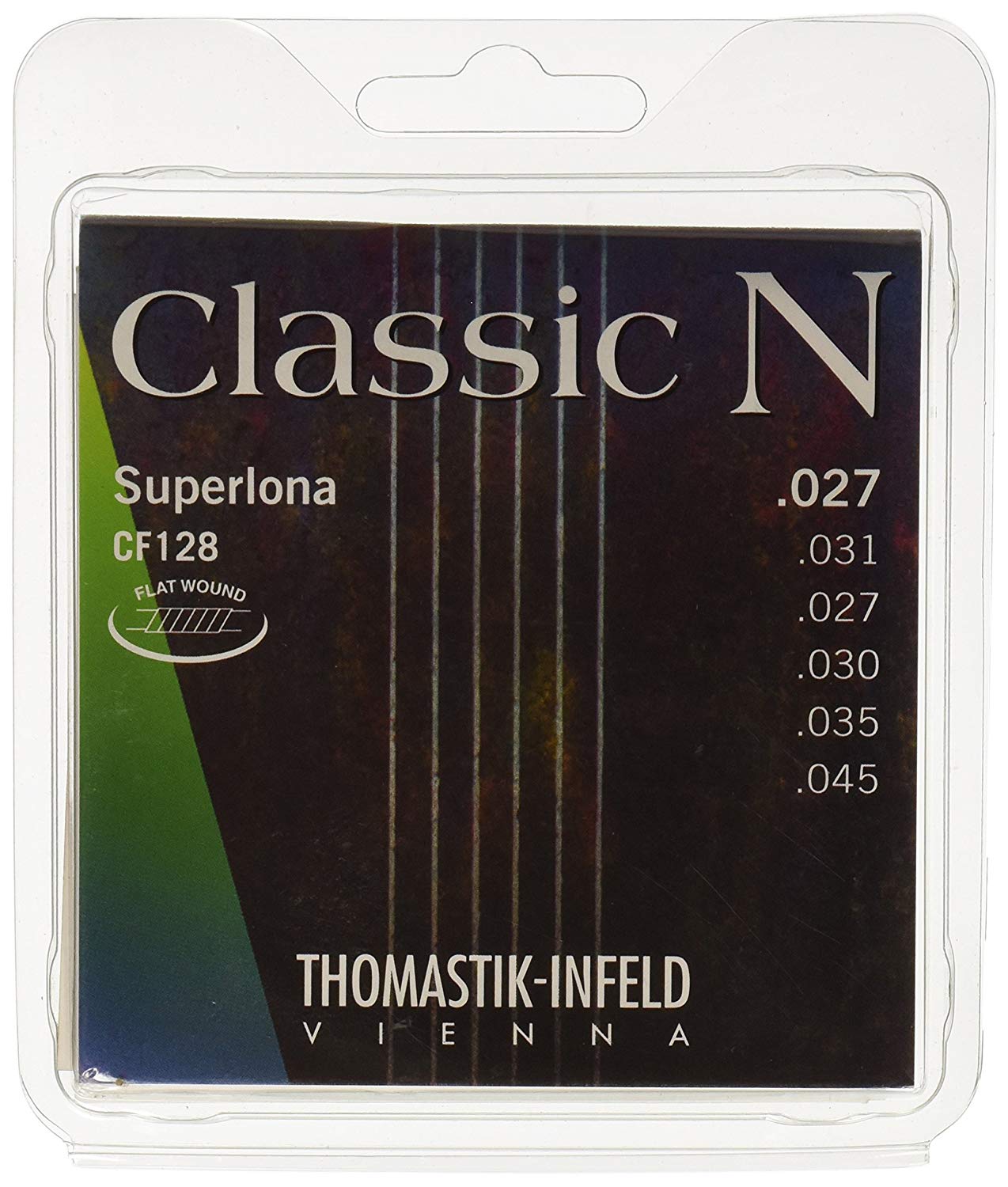 Thomastik Saiten für Klassik-Gitarre Classic N Series Satz Superlona Light CF128 Flatwound, silver, Satz CF128