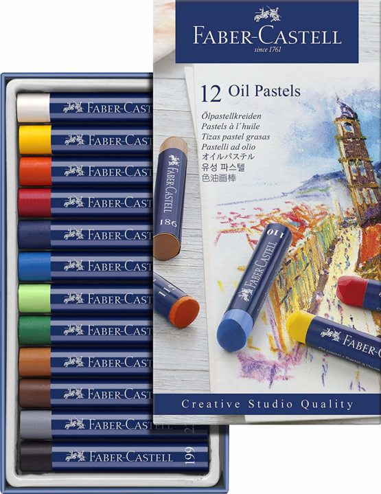 Faber-Castell Creative Studio, Vivid Coloured, Intense Luminosity Oil Pastel Set of 12 - Image 2