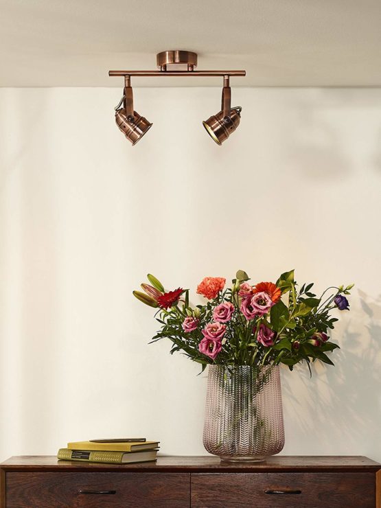 Lucide CIGAL - Ceiling Spotlight - Ø 9 cm - LED - GU10 - 2x5W 2700K - Copper - Image 3