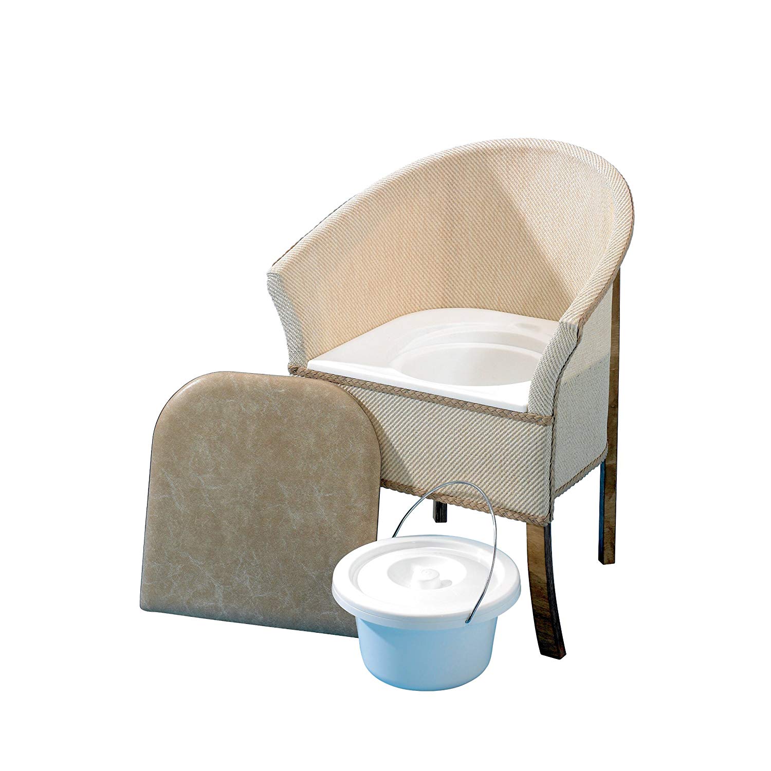 Home Bedroom Elder Women Men Toilet Chair With Handle Pregnant Bathroom Adjustable Potty Stool Soft Backrest Commode Toilets Beige Pvc