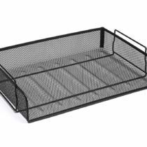 Osco Mesh Letter Tray Scratch-resistant Stackable Side-load Landscape Foolscap Black Ref LT-SSL B