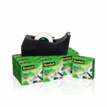 Scotch C38 Desk Tape Dispenser With 12 Rolls of Scotch Magic, Black, 19 mm x 33 m