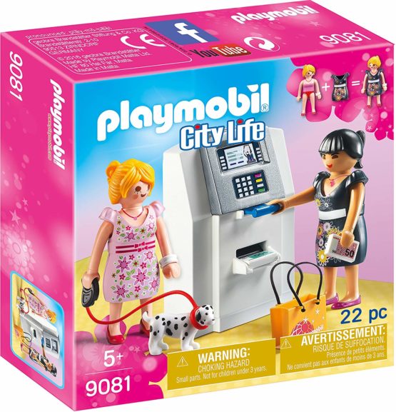Playmobil 9081 City Life ATM with Functional Cash Serving Mechanism Toy Set, Multi