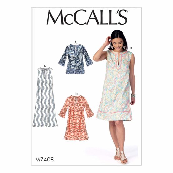 McCall's Patterns 7408 ZZ,Misses Tunic and Dresses,Sizes LRG-XXL, Tissue, Multi-Colour, 17x0.5x0.07 cm