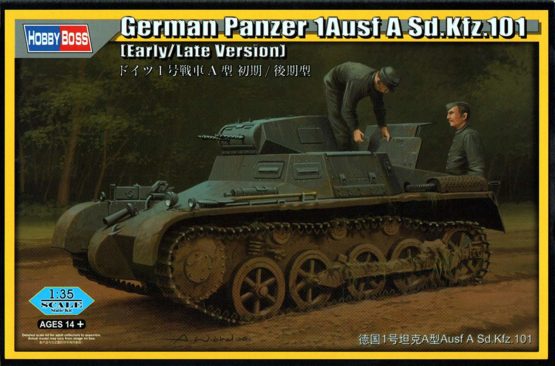 Hobbyboss 80145 1:35 Scale German Panzer 1Ausf A Sd.101 Early/Late Version Plastic Model Kit