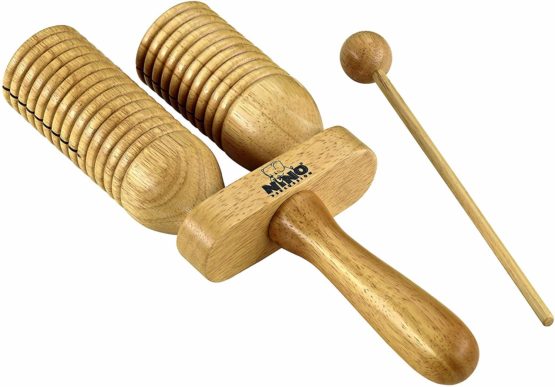 Nino Percussion NINO560 Wood A-Go-Go, 2 Rows, Natural Finish