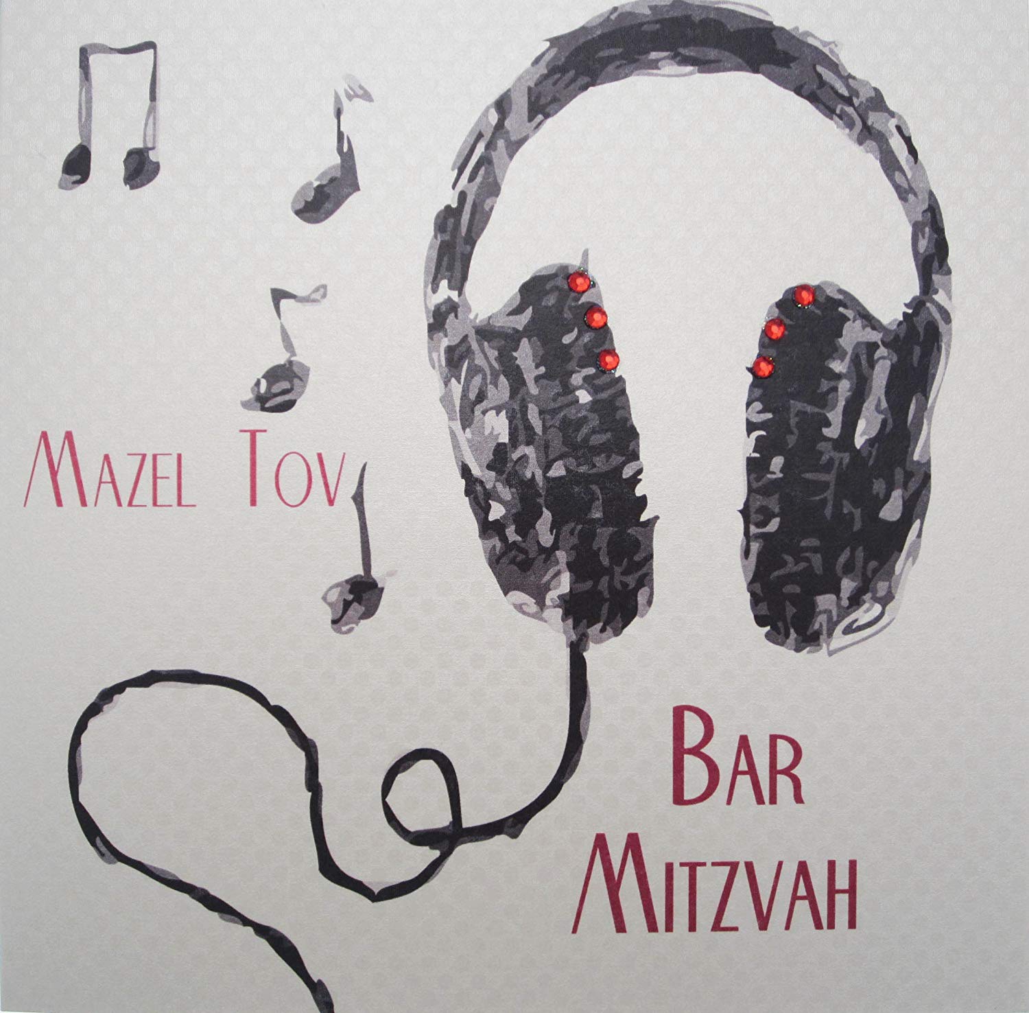 white cotton cards "Mazel Tov Bar Mitzvah Handmade Greeting Card (jesb54), 16cm x 16cm