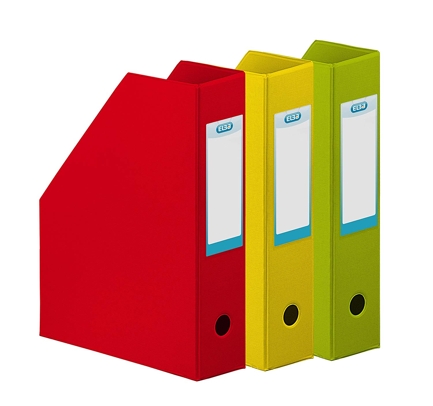 Oxford Color Life Tonic Magazine Rack PVC 7 cm Spine Pack of 3 Red/Green/Yellow, Assorted Colours